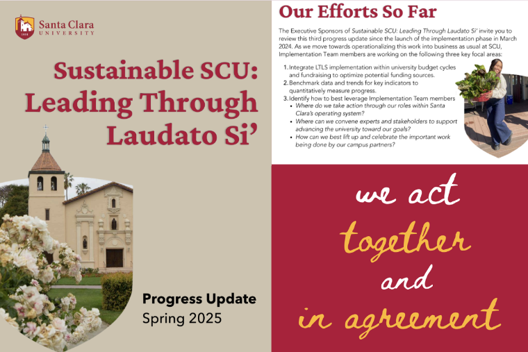 Leading Through Laudato Si Spring 2025 Progess Update: Thumbnail collage of pages